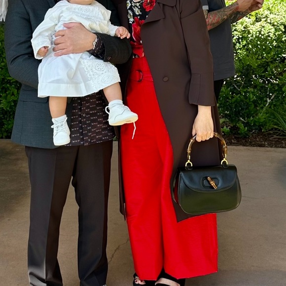 Authentic vintage GUCCI BAMBOO 1947 top handle bag black leather rare HTF - Picture 3 of 17